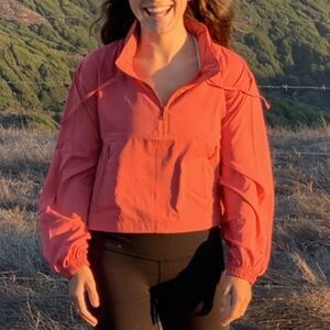 Girlfriend Collective Women’s Clay Huddle Half Zip Windbreaker Jacket Sz Large